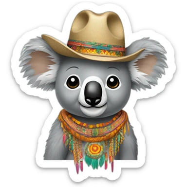 koala avec un chapeaux hippie Mexique sticker