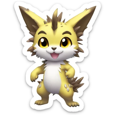 Anthro Scalie Spiky Cool Edgy Magical Shiny Colorful Pastel Sparkle Kemono-style Chibi Fantasy-Animal-Fakémon-Pokémon-Hybrid Fur Sona Aesthetic Full Body sticker