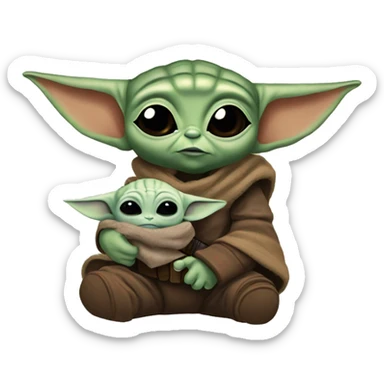 The mandalorian and baby yoda sticker