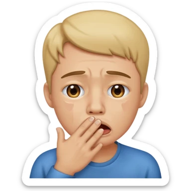 crying with a hand in the mouth  sticker
