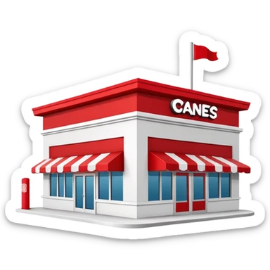 Raising Canes restaurant building sticker