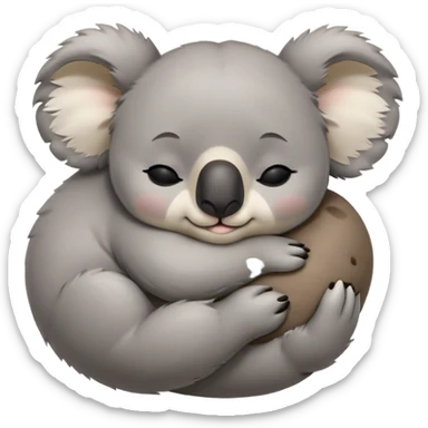 meme-worthy-cute-sleeping-koala-portrait-emoji,-head-resting-peacefully-with-a-contented-smile,-showcasing-a-cuddly-build-and-a-luxuriously-soft-grey-fur,-eyes-closed-in-a-serene,-restful-snooze,-simplified-yet-hilariously-adorable-features,-sleeping cute sticker