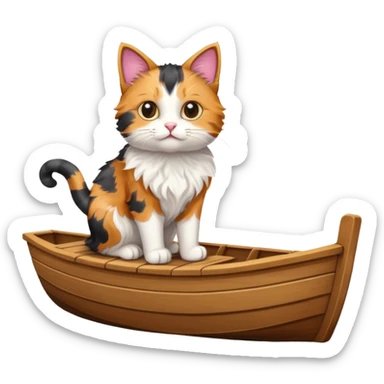 Cat standing on a boat sticker