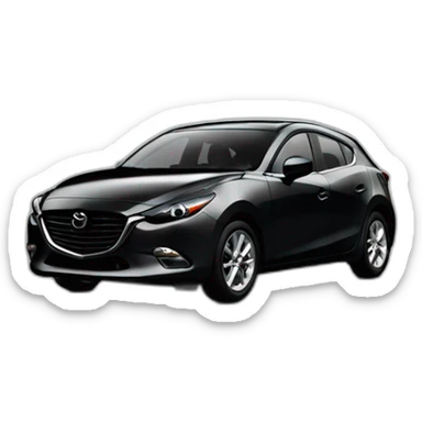 Black Mazda 3 driving fast sticker