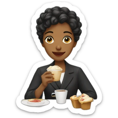 Parisian in cafeteria sticker