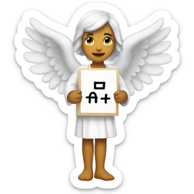 An angel holding a sign that says don’t crash out sticker