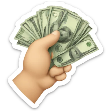 hand with money sticker