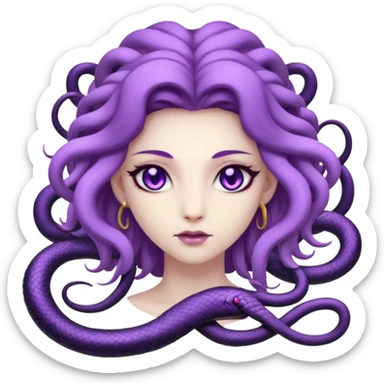 Neko Medusa with violet eyes  sticker
