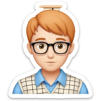 Nerd face in front of a Sudoku grid sticker