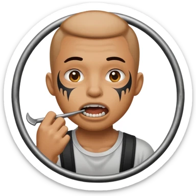 Gnawing at the iron bars of my enclosure as a circle emoji as an emoji  sticker
