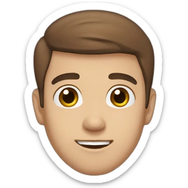 guy with short brown hair, big brown eyes and eyebrows and blu hoodie sticker