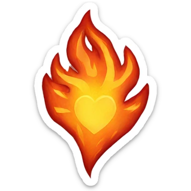 Fire heart sticker