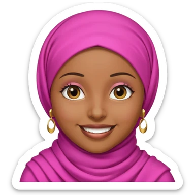 Brownskin black girl with pink hijab  sticker