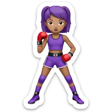 now make a girl whose black in purple kickboxin sticker