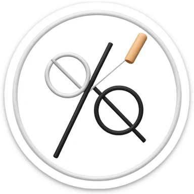 2 circles and a stick sticker