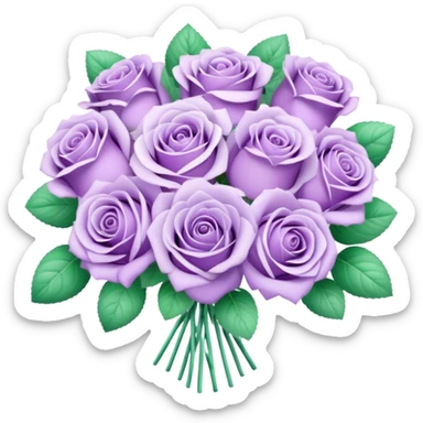 Light purple mint rose bouquet with beautiful finish sticker