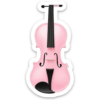 soft pastel pink violin with peonies and glitter sticker