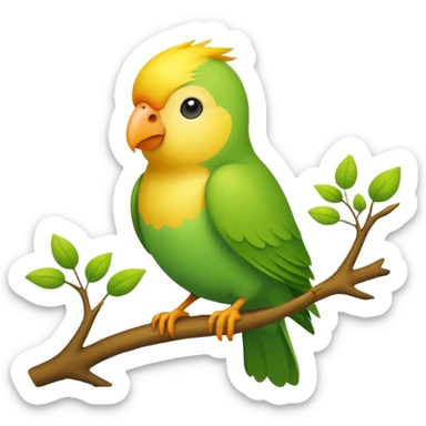 A love bird with color green and his head yellow sticker