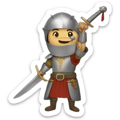medieval sword-swallower sticker