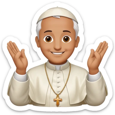 pope smiling, laying hands sticker