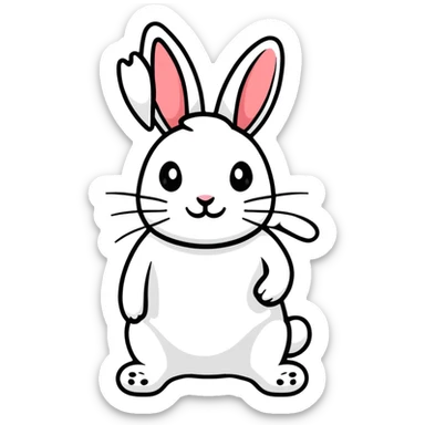 white rabbit sticker