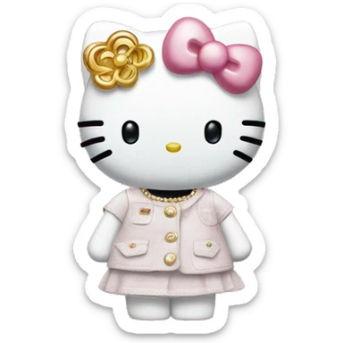 Hello Kitty wears in Chanel sticker