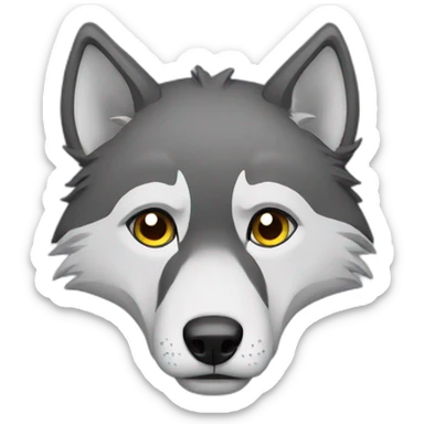 sad wolf sticker