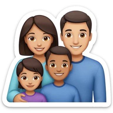dad, mom and 2 sons sticker