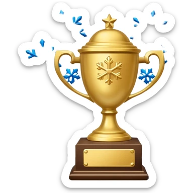 3rd runner up trophy for a winter holiday themed decorating contest sticker