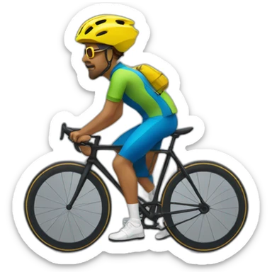 Fixed gear cyclist sticker