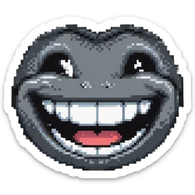 smiling face with big teeth and wide grin, happy expression sticker