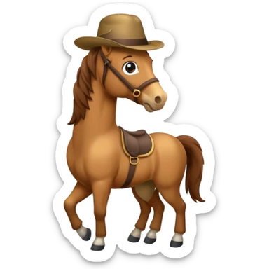 Cheval avec chapeau sticker