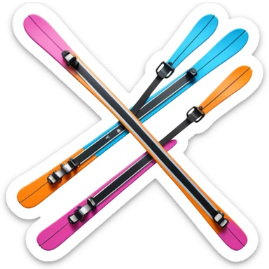 skis,colorful, Snow Gear,negative: character. sticker