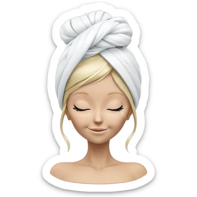 blonde girl with closed eyes sticker