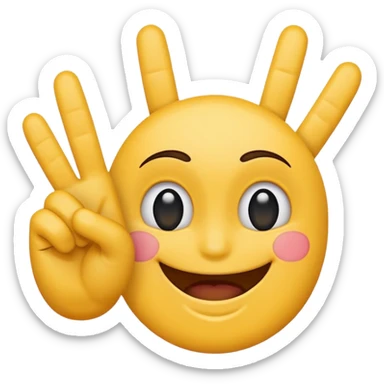 Fuck you hand sign in front of smiling face sticker