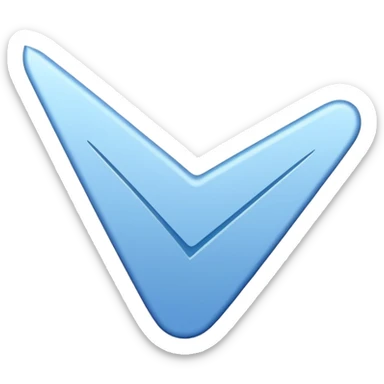 A blue tick that is white but has many sharp corners around it, but it is blue. sticker
