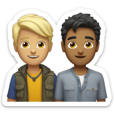 gay indian boy with his white blonde moldovan boyfriend sticker