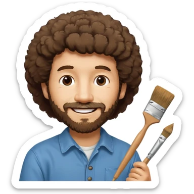 Bob ross qui peint sticker