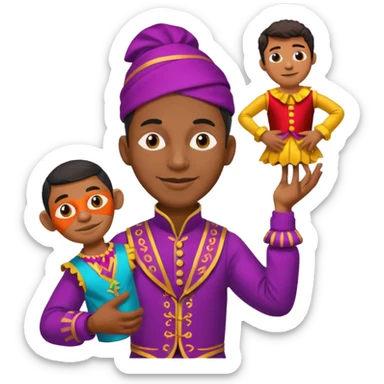 Street Puppet Performer black man sticker