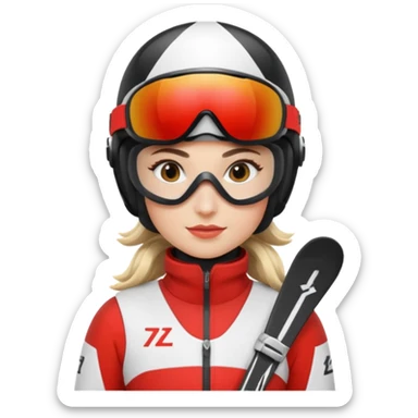 Female Alpine skiing sticker