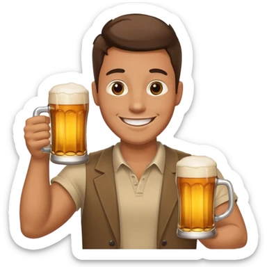 hombre con una cerveza sticker