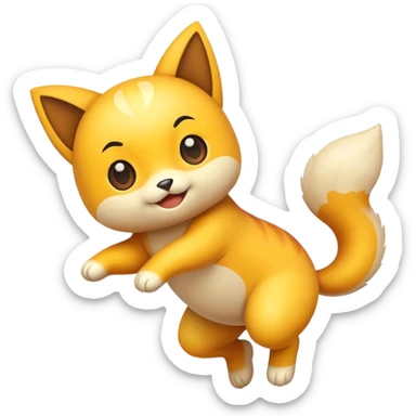 jumping kitsu sticker