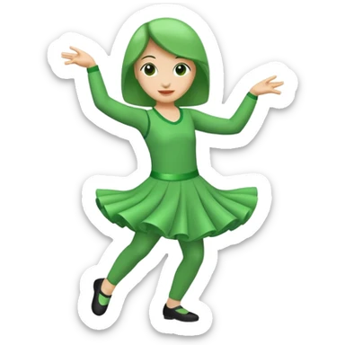 un numero 3 bailando en un fondo verde sticker