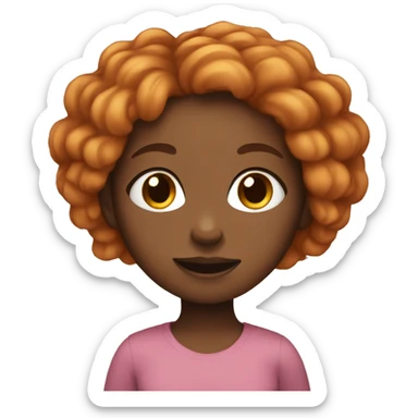 Cute black girl with straight ginger hair sticker