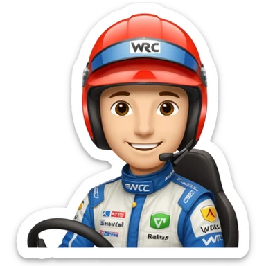 My emoji is a WRC rallye driver sticker