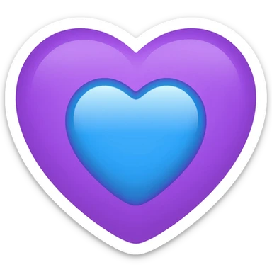 Animated sky blue heart emoji Inside purple heart emoji animated shrinks and expands sticker