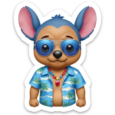 Stitch realista en la playa sticker