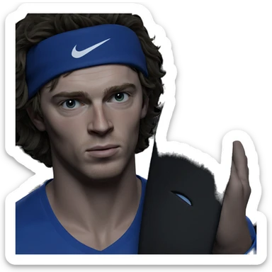 male in blue shirt portrait sticker