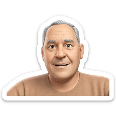 smiling old man in indoor setting sticker