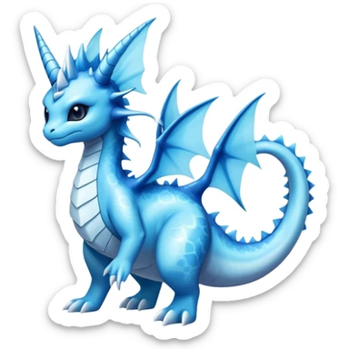 Edgy cool Dragonair-Vaporeon-creature-hybrid full body  sticker